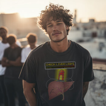 Check Liver Light Graphic Tee - Asphalt